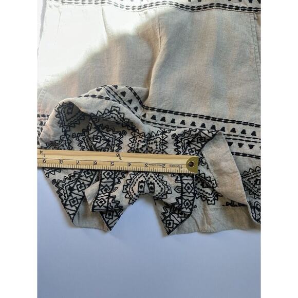 Ann Taylor Womens Linen One Piece Size 2P Embroidered Peasant Beachy Bohemian - Picture 8 of 9